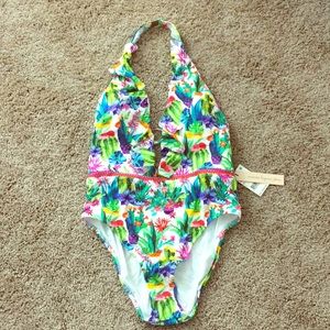One piece halter swimsuit